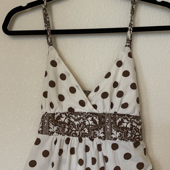 Cute flowy polka dots and scroll floral top size M - Picture 2 of 5